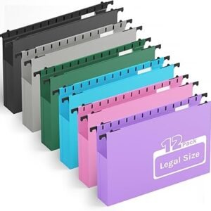 Ansook Plastic Legal Hanging File Folders 12pk