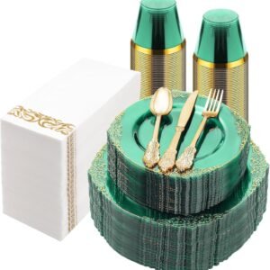 Party Set - Clear Green Disposable 350PCS