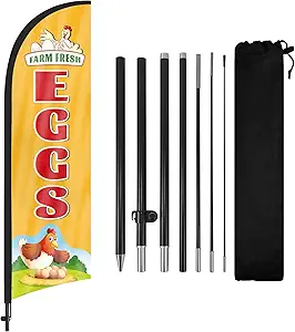 Farm Fresh Eggs – 8′ Feather Flag